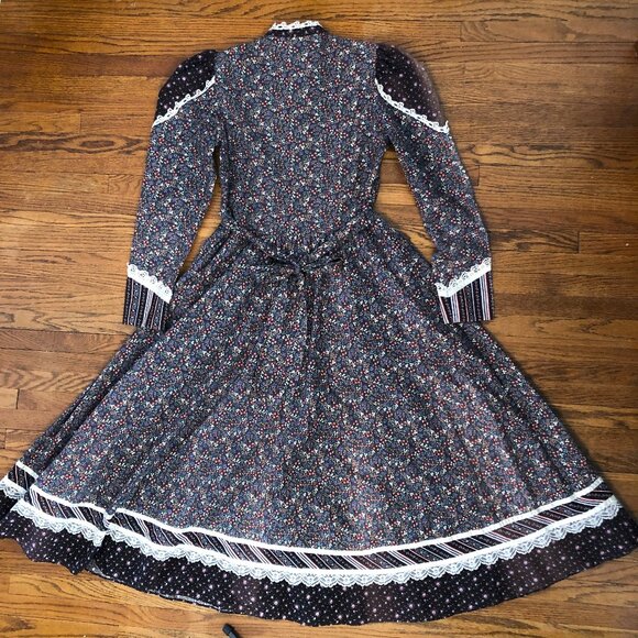 Small Vintage Bohemian Victorian Prairie Gunne Sax Jessica Dress *Please Read* - Picture 6 of 14